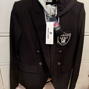 NWT Veronica Beard x NFL Black Dickey Blazer with raiders Logo